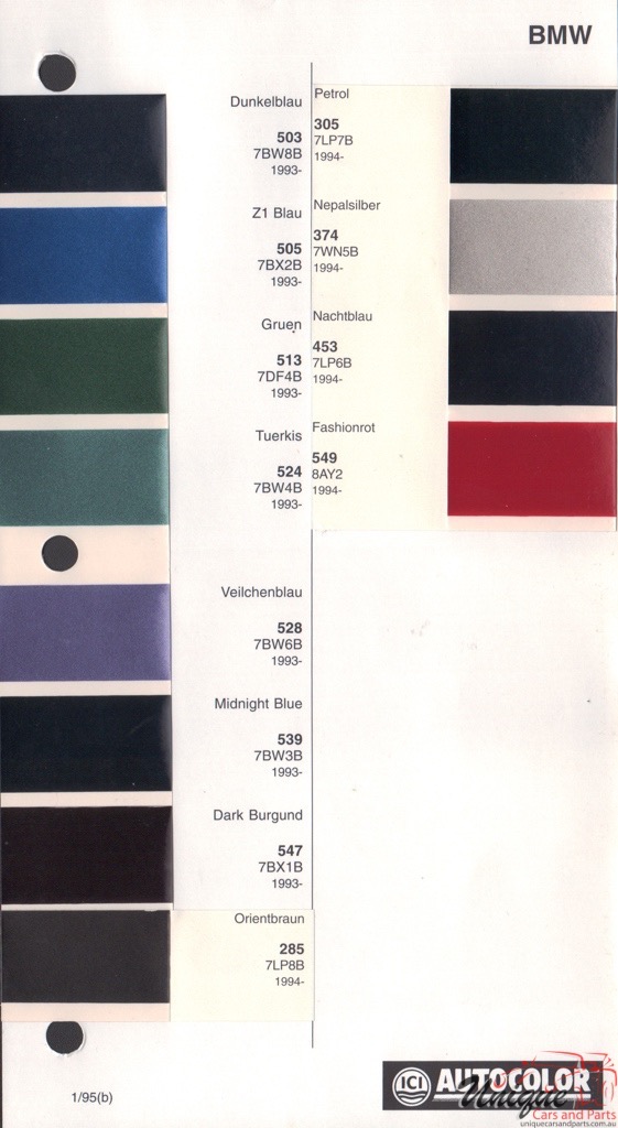 1993-1994 BMW Paint Charts Autocolor 2